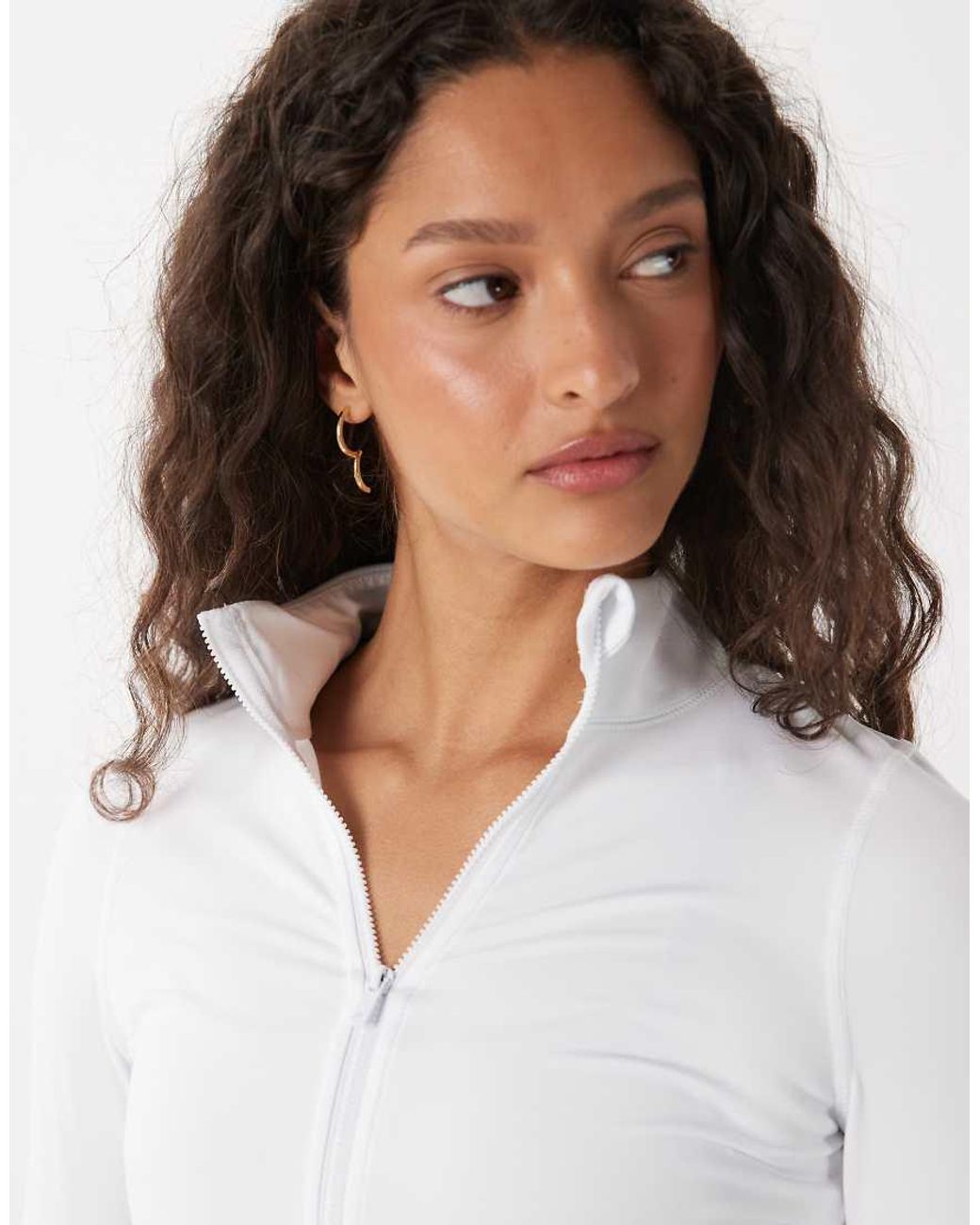 Cotton On White Active Ultra Soft Zip Through Jacket