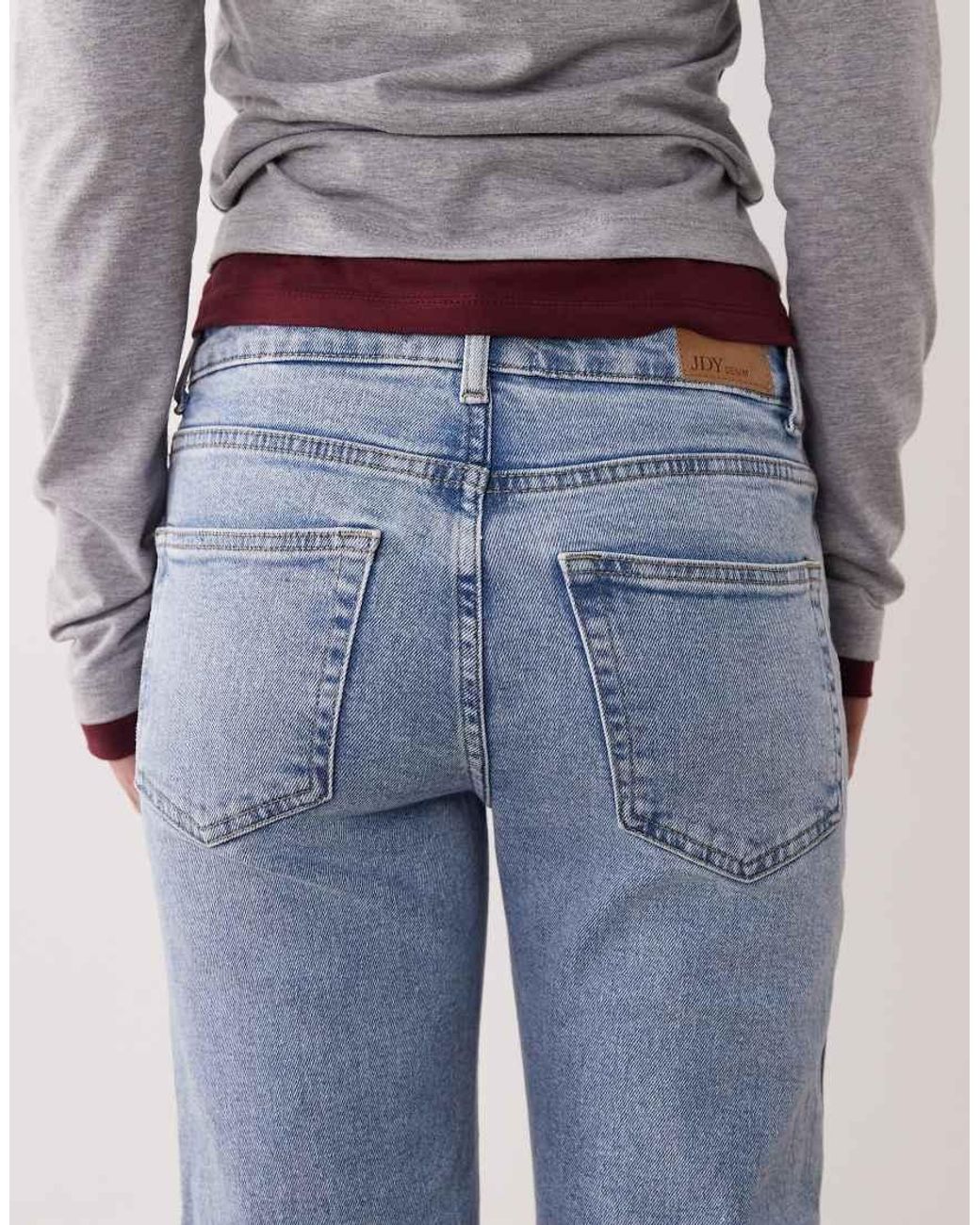 JDY Petite Blue Lullu High Waist Straight Leg Jeans