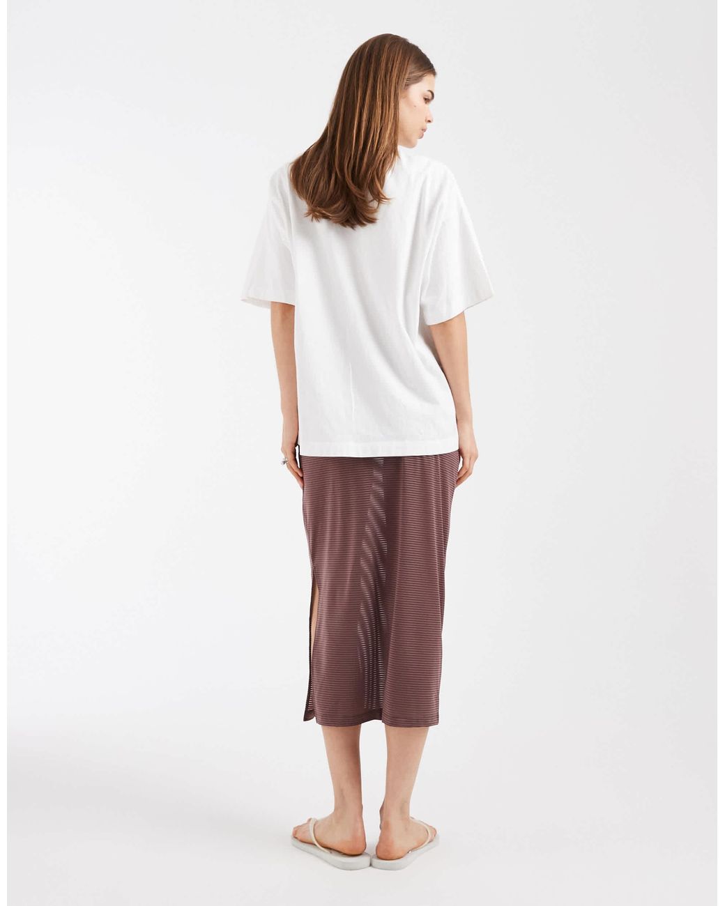 Nike Red Sheer Mid Length Skirt