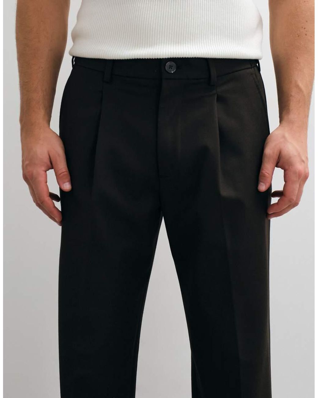 SELECTED Gray Loose Fit Pants for men