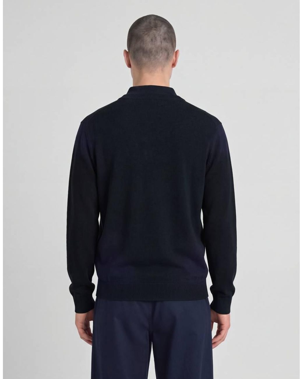 Lyle & Scott Blue Mid Knits Argyle Knitted V-Neck Jumper for men