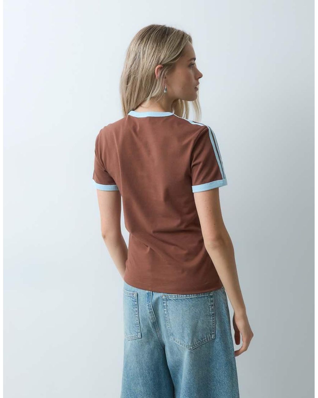 Adidas Originals Brown Cali Three Stripe T-shirt