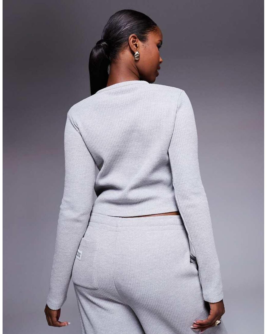 ASOS Gray Weekend Collective Cardigan Heavyweight Waffle