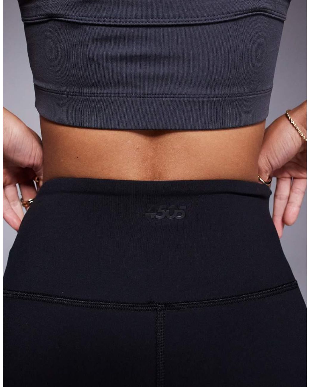 4505 Blue Petite Icon Wrap Waist Slim Kick Yoga legging