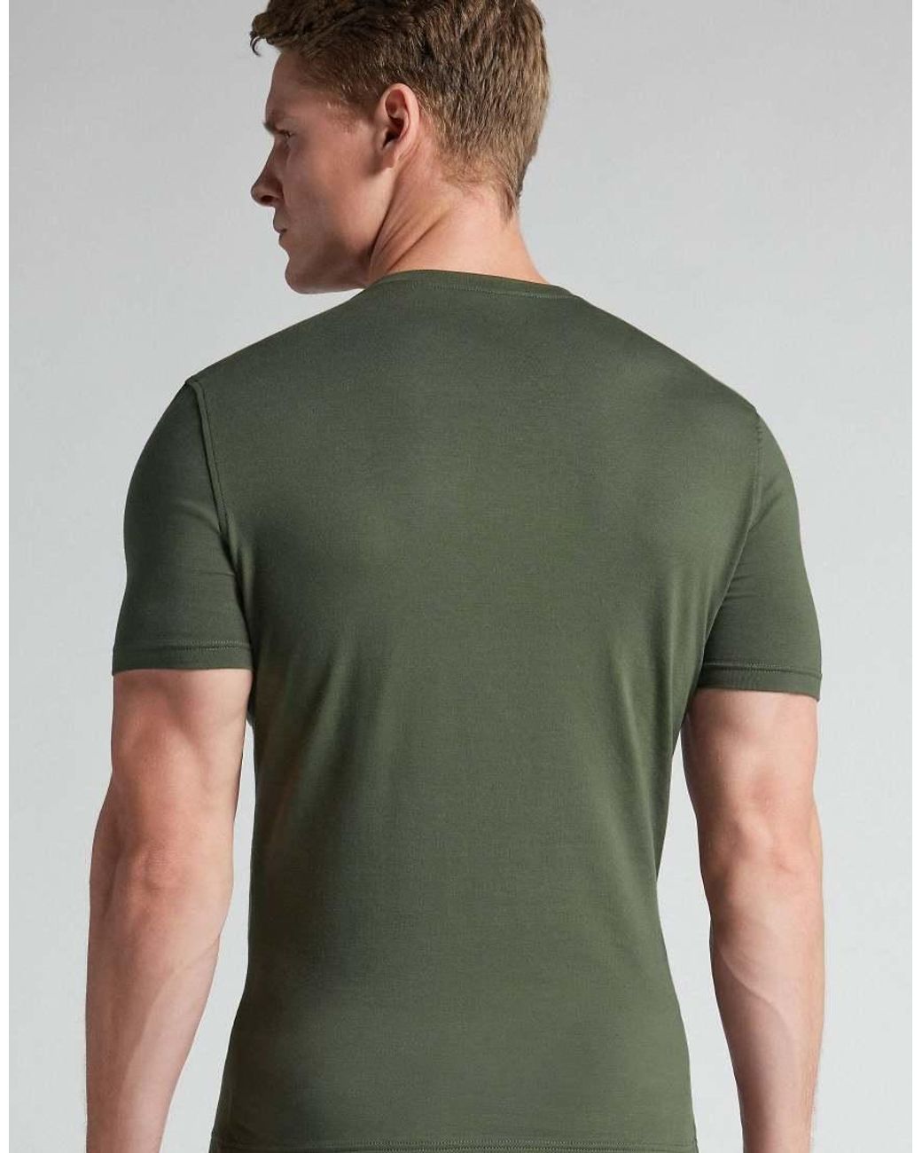 Intimissimi Green Stretch Superior Cotton T-Shirt for men