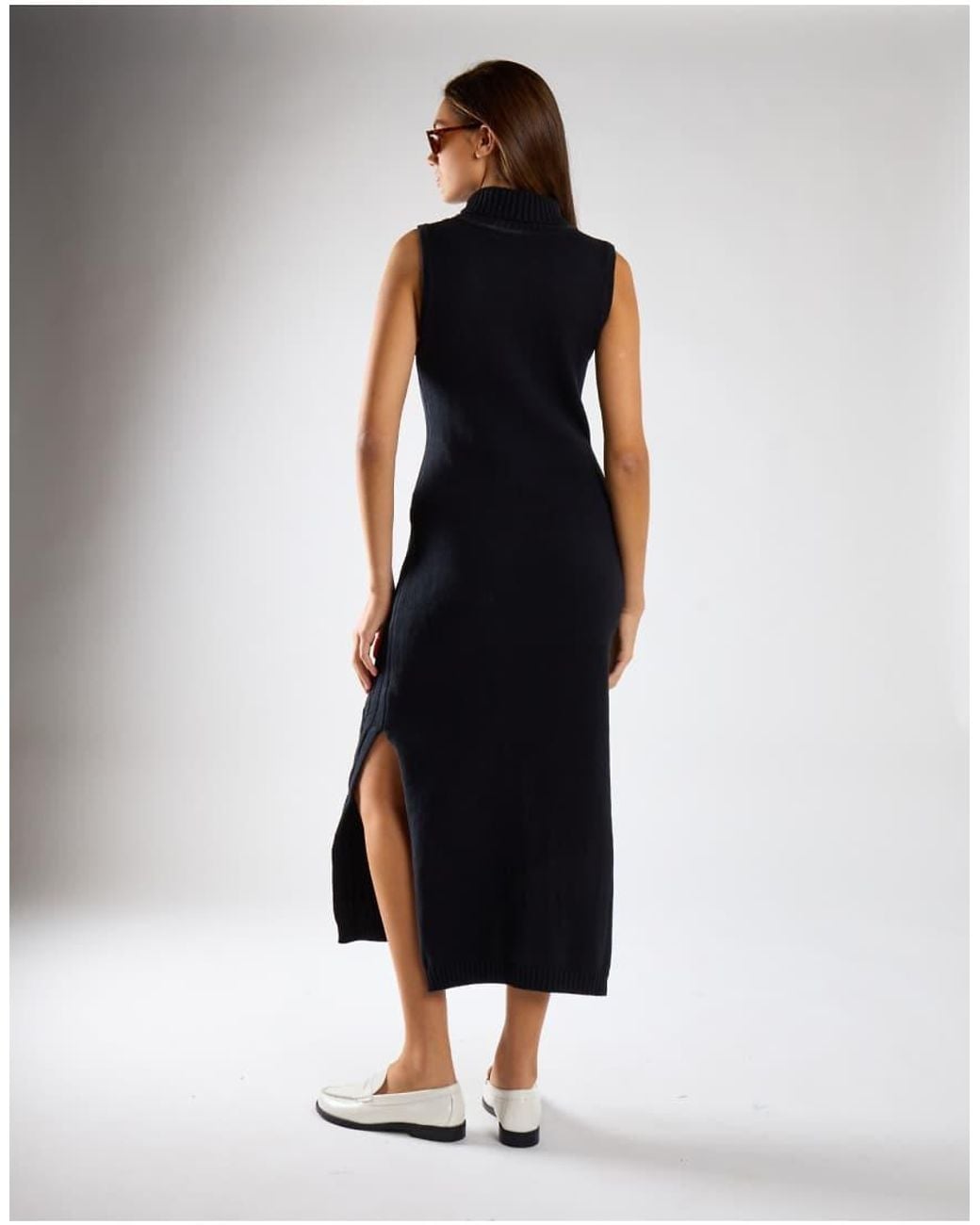 Glamorous Blue Cable Knit Sleeveless Midi Dress