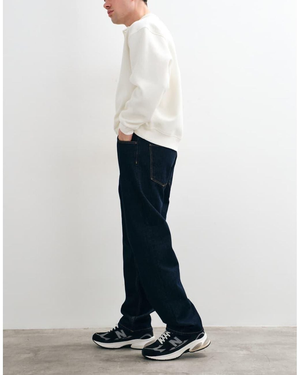 Timberland White 5 Pocket Denim Pants (Relaxed) for men