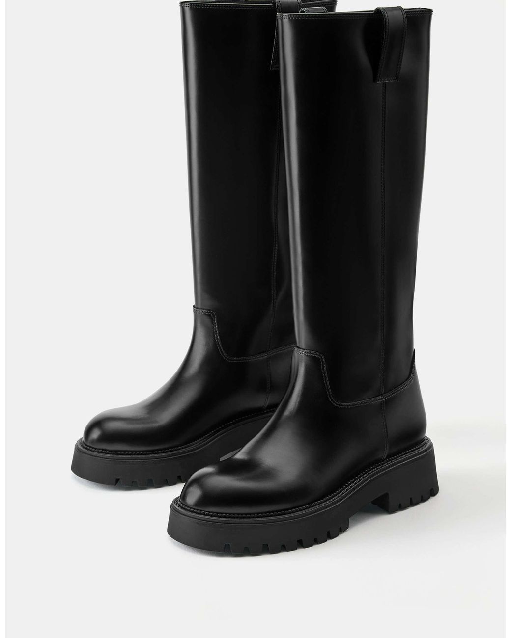 Pull&Bear Black Flache hohe stiefel