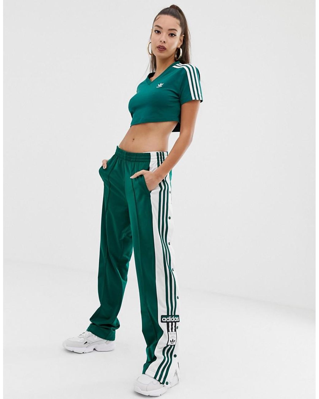 adidas Originals Adicolor Adibreak Popper Pants in Green | Lyst