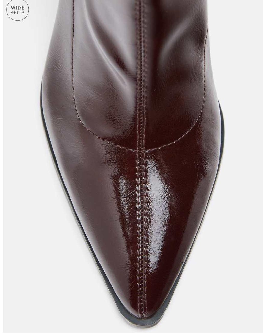 Stradivarius Brown Leather Effect Block Heel Ankle Boots