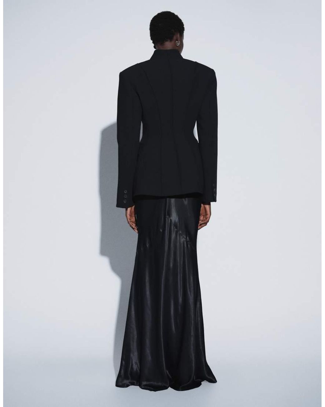 ASOS Black Ttya Satin Maxi Skirt