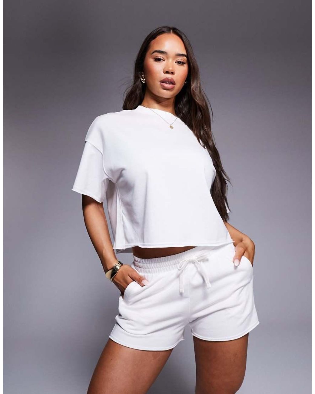 River Island Blue Loop Back Panel Runner Shorts