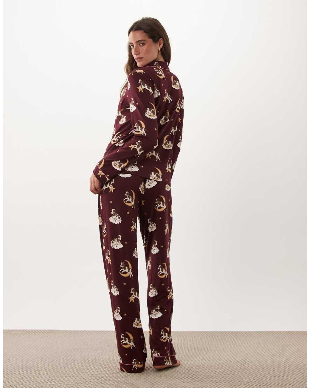 Chelsea Peers Red Super Soft Button-up Pyjama Set