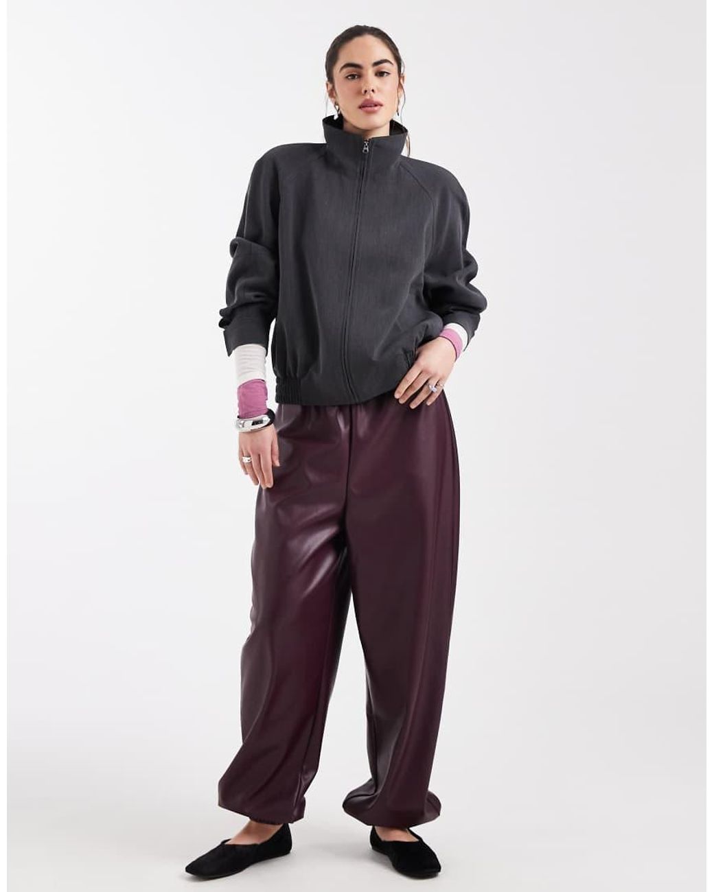 ASOS Blue Power Shoulder Tailored Bomber Jacket