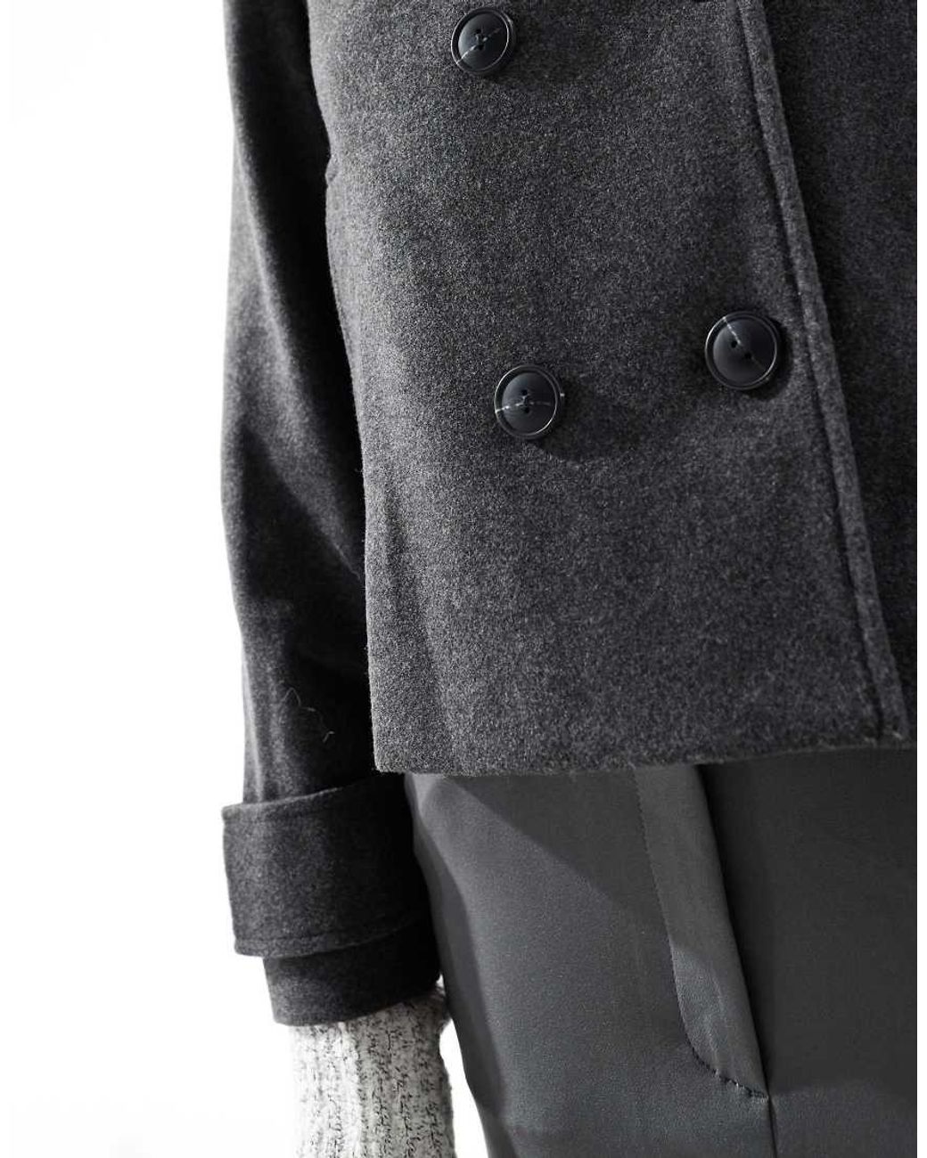 ONLY Kort Jack Met Wollook in het Black