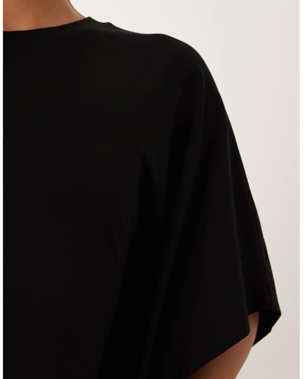 ASOS Black Cape Style Mini Dress With Tee Collar Neck