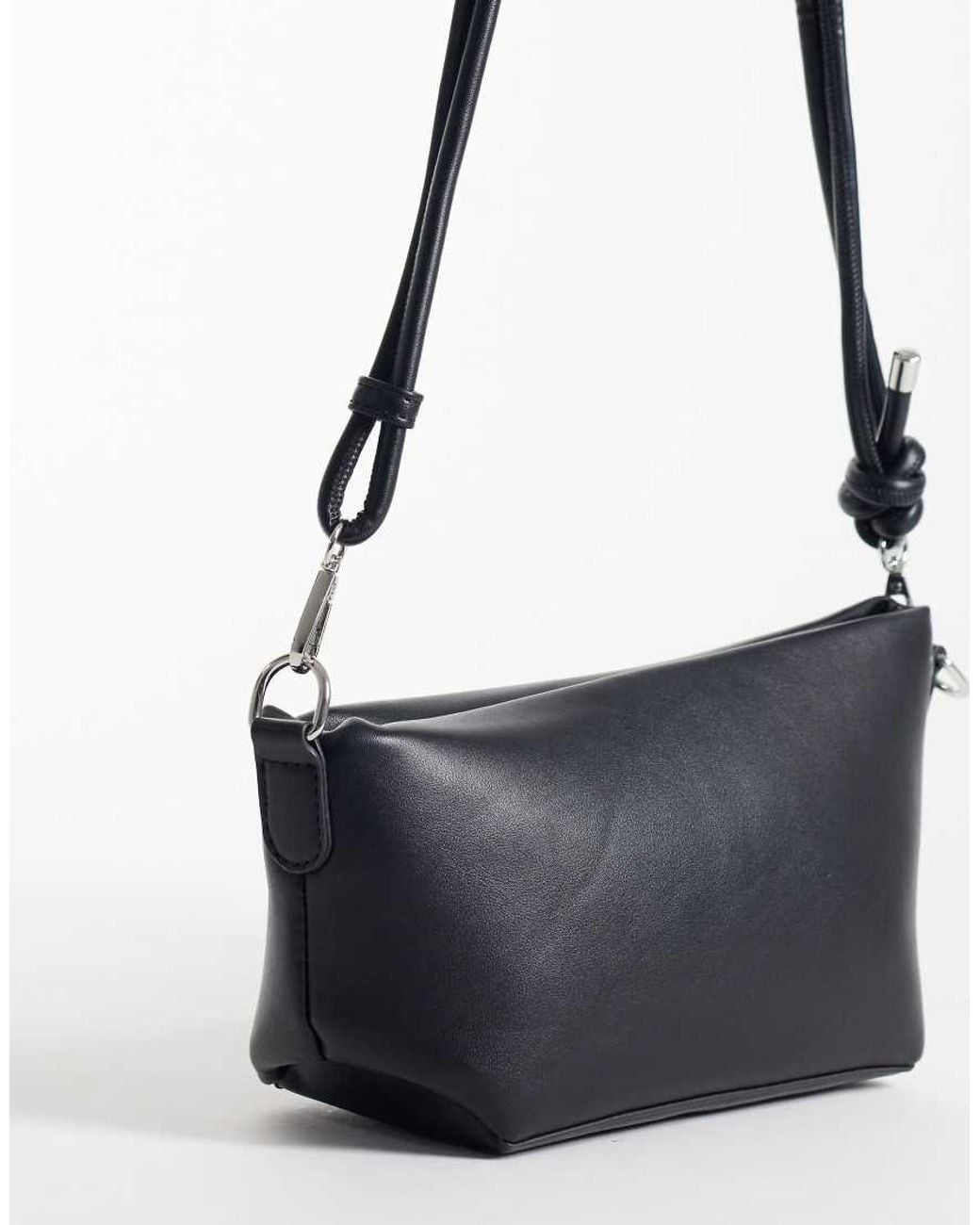 Glamorous Black Folded Detail Cross Body Bag