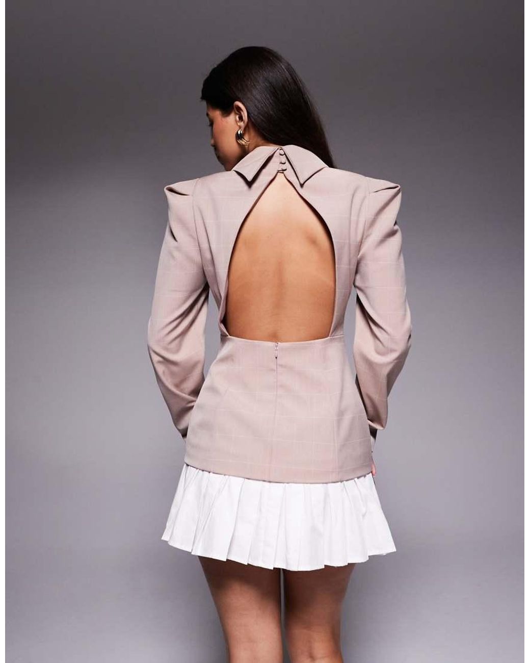 ASOS Pink Cinched Waist Blazer Double Layer Mini Dress