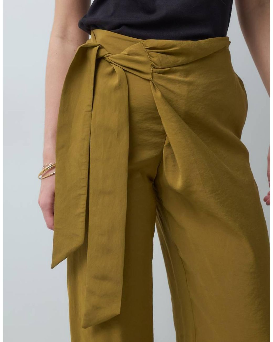 ASOS Green Wrap Around Trouser With Tie