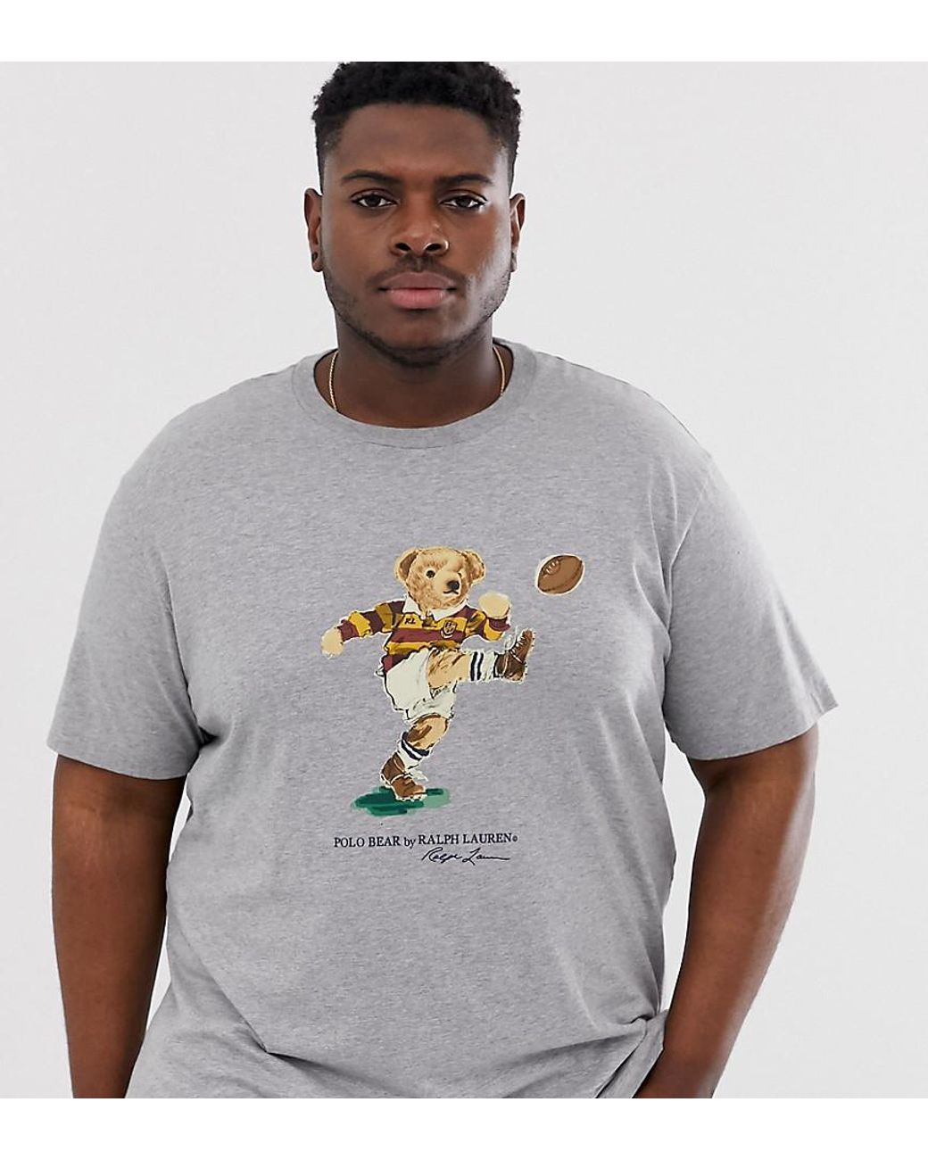 Polo Ralph Lauren Big & Tall Rugby Bear Print T-shirt in Gray for Men | Lyst