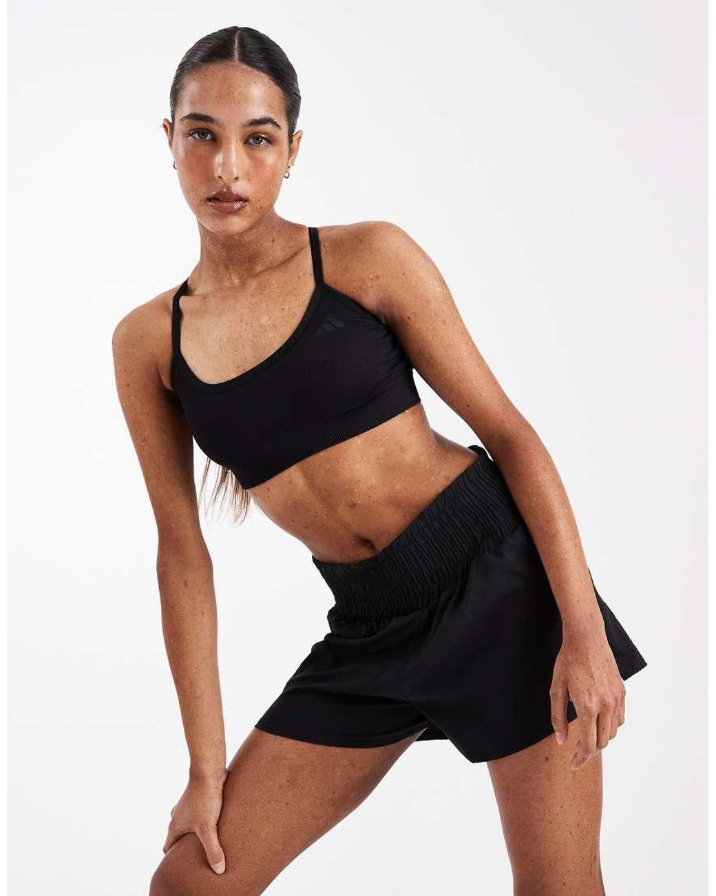 Adidas Originals Black Essentials Knit Light Support Sports Bra