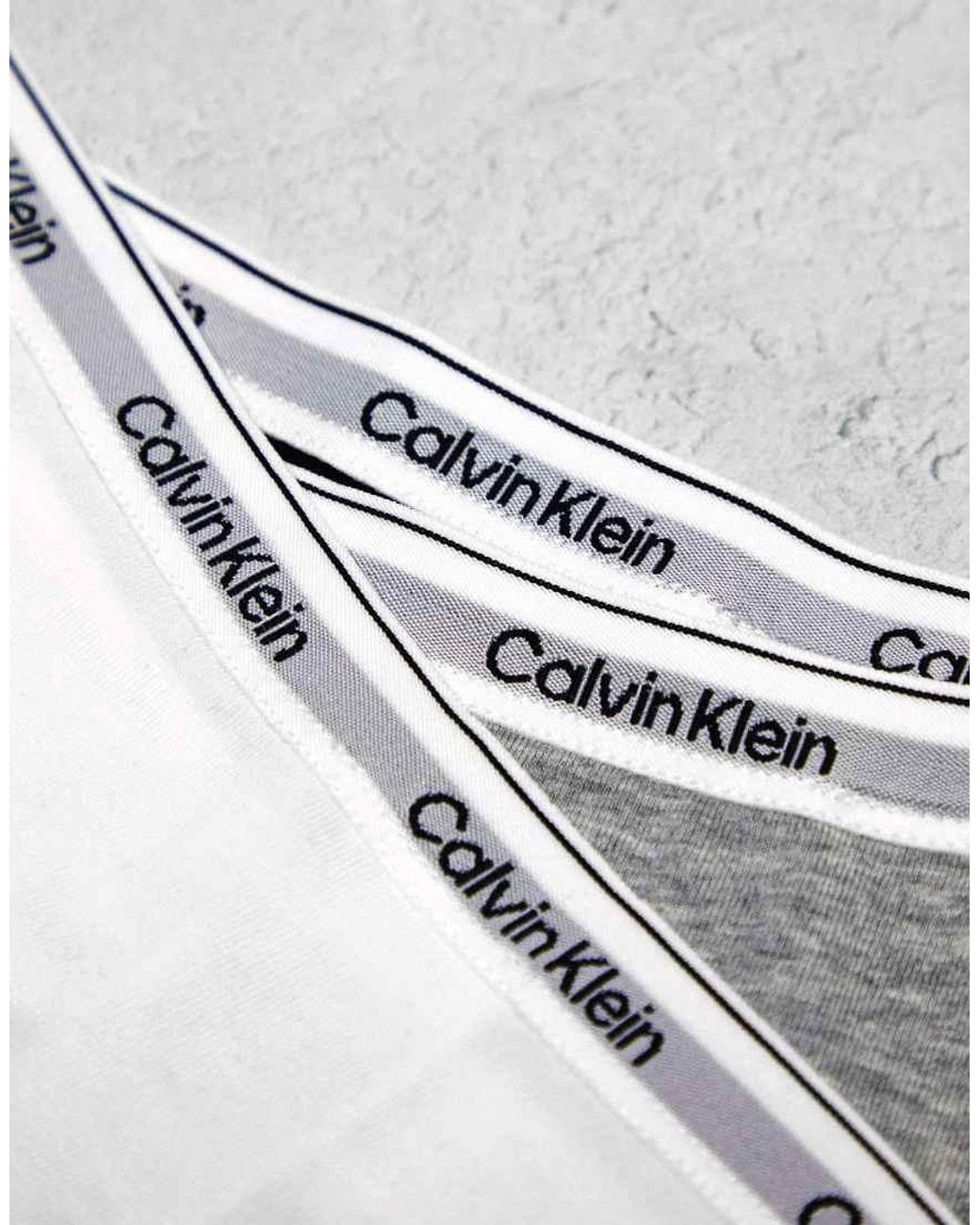 Calvin Klein Gray Modern Logo 3 Pack Thong