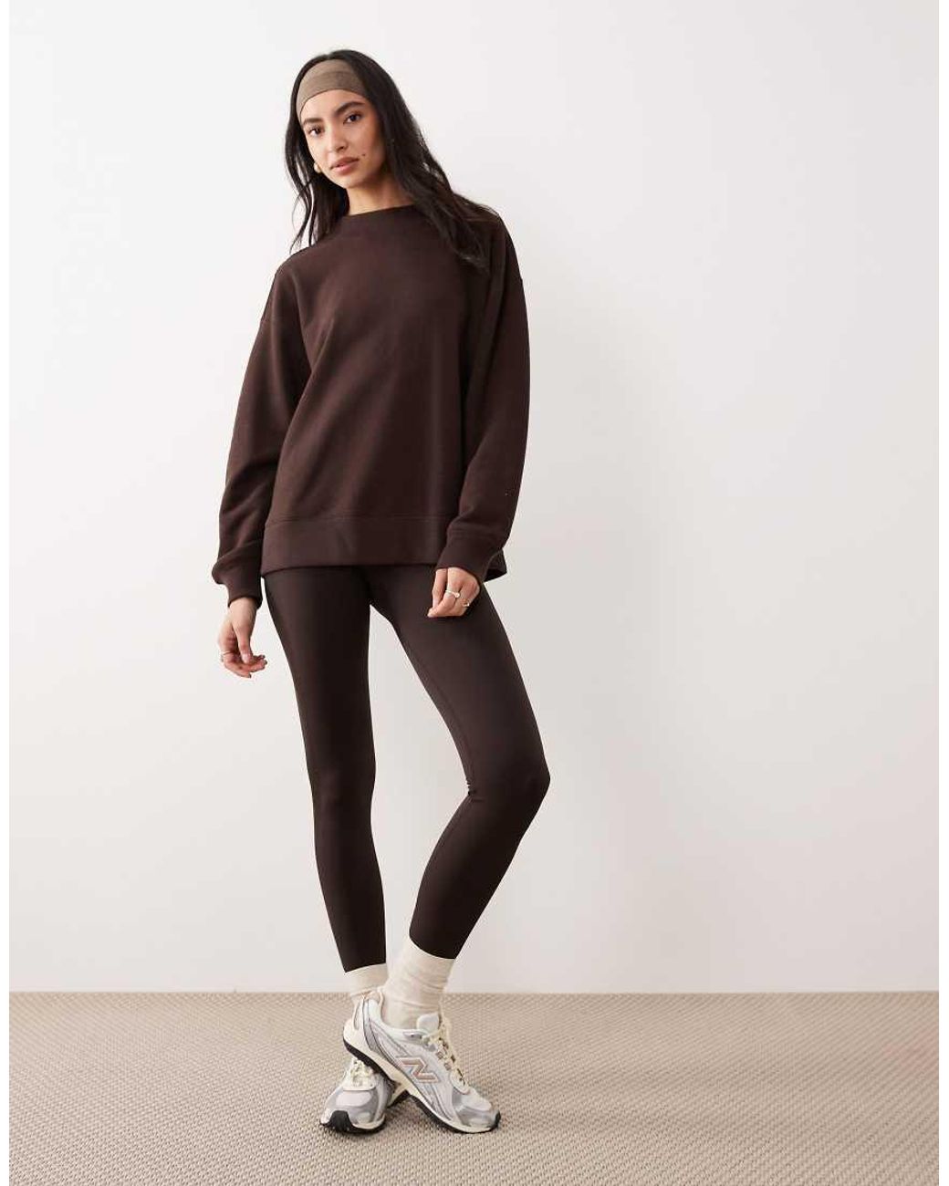 Abercrombie & Fitch Brown Ypb Mockneck Terry Oversized Sweatshirt