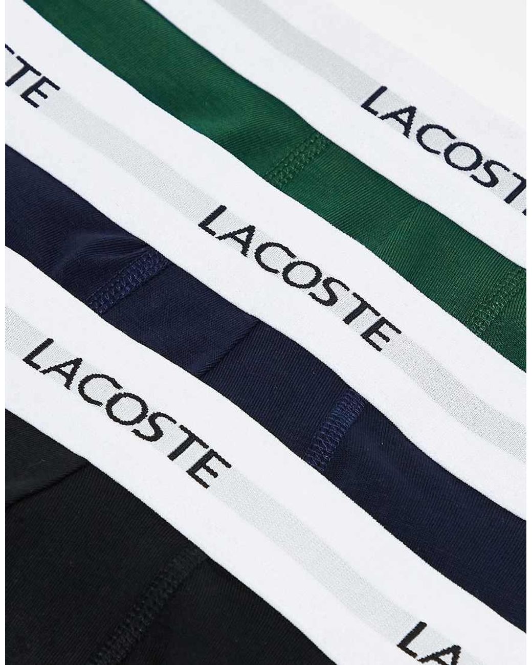 Lacoste Green 3 Pack Trunks for men