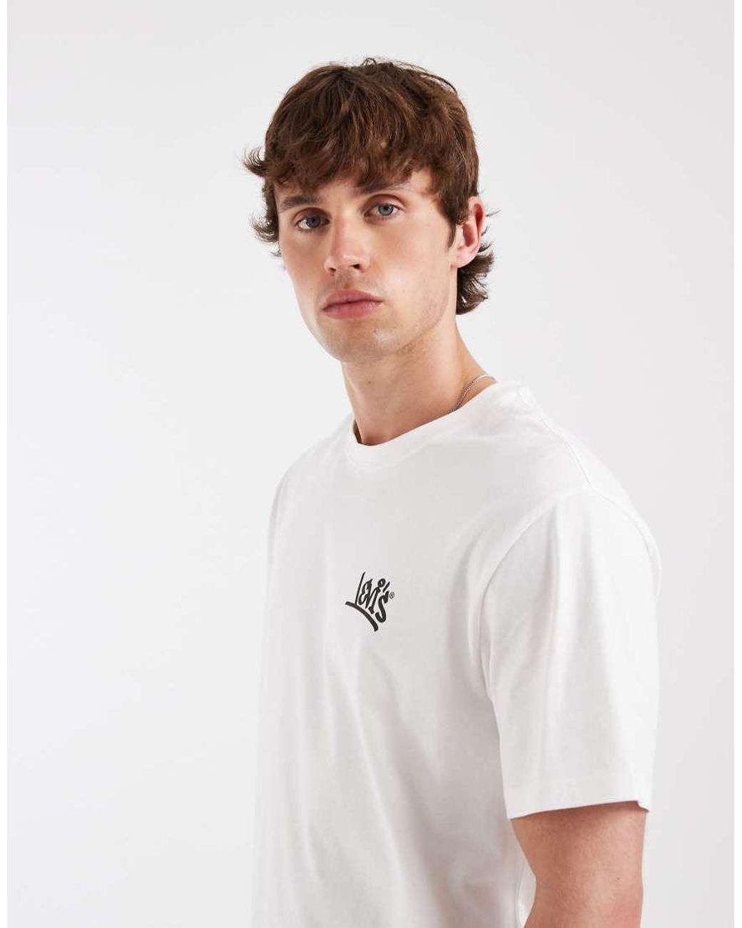 Levi's White Relaxed Back Graphic Print T-Shirt for men