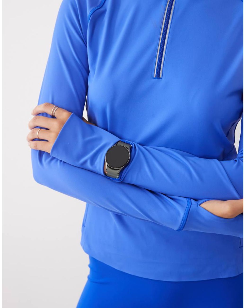 Sweaty Betty Blue Runner's High Bonded Half Zip Jacket