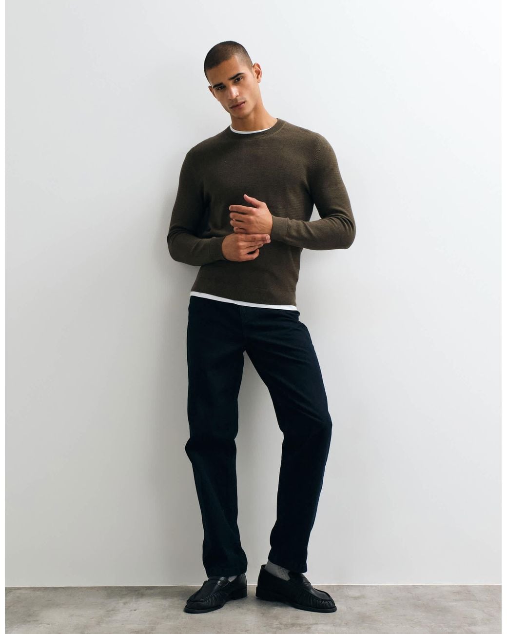 Mango Gray Knitted Jumper for men