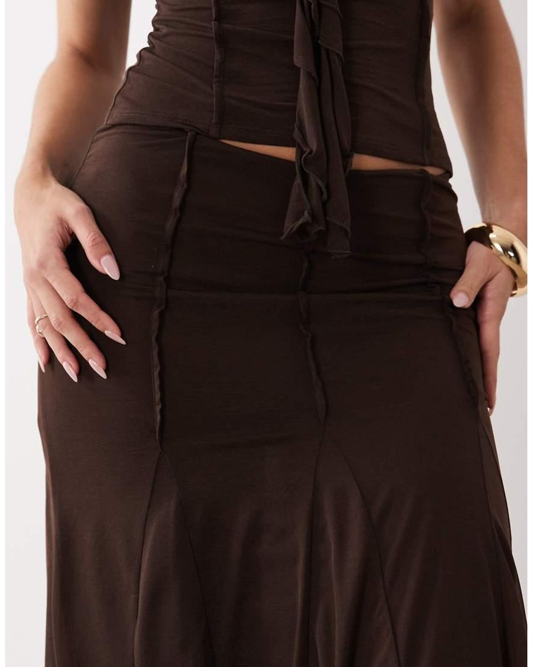 ASOS Purple Stretch Chiffon Godet Cropped Skirt