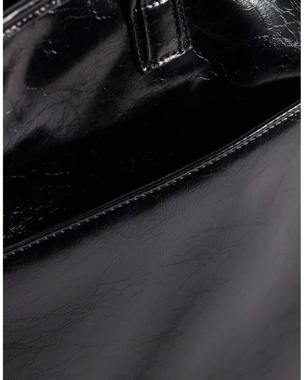 ASOS Faux Leather Multi Pocket Tote in Black | Lyst UK