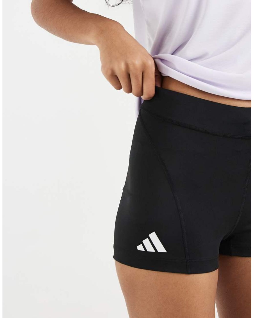 Adidas Originals White Adidas Running Adizero Booty Shorts