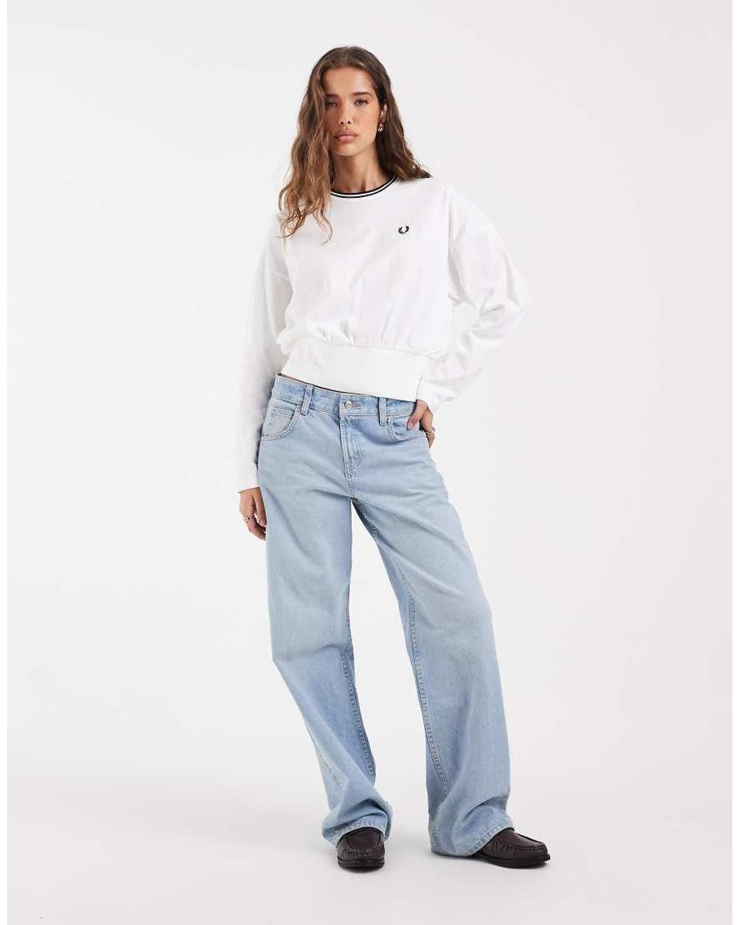 Fred Perry White Twin Tipped Long Sleeve T-Shirt