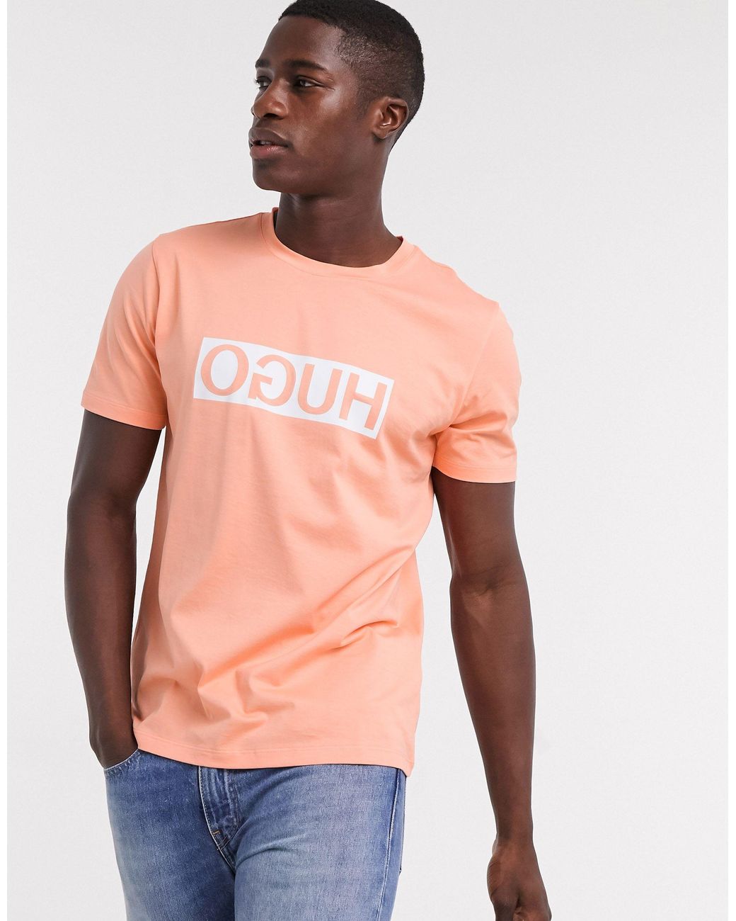 T-Shirt – BOSS – Herren gesiegeltem Logoprint für HUGO | mit BOSS Dicagolino by HUGO Lyst DE Orange in