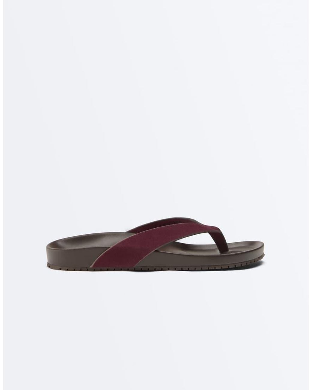 Oysho Brown Leather Sandal