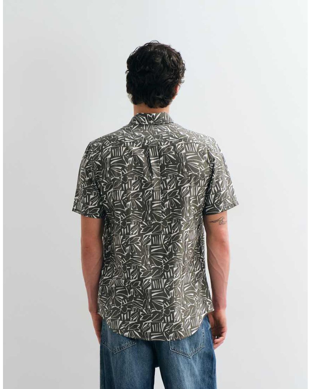 Barbour Gray Orton Short Sleeve Summmer Printed Shirt for men