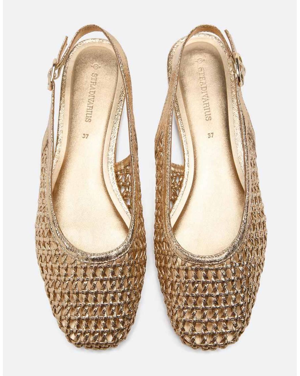 Stradivarius White Braided Espadrille Flats