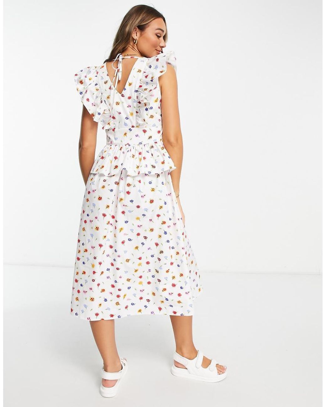 Y.A.S White Frill Detail Maxi Dress