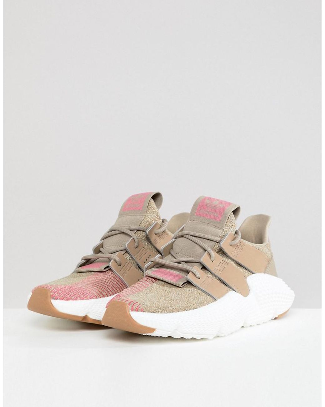 adidas Originals Prophere Trainers In Beige And Pink in Natural | Lyst