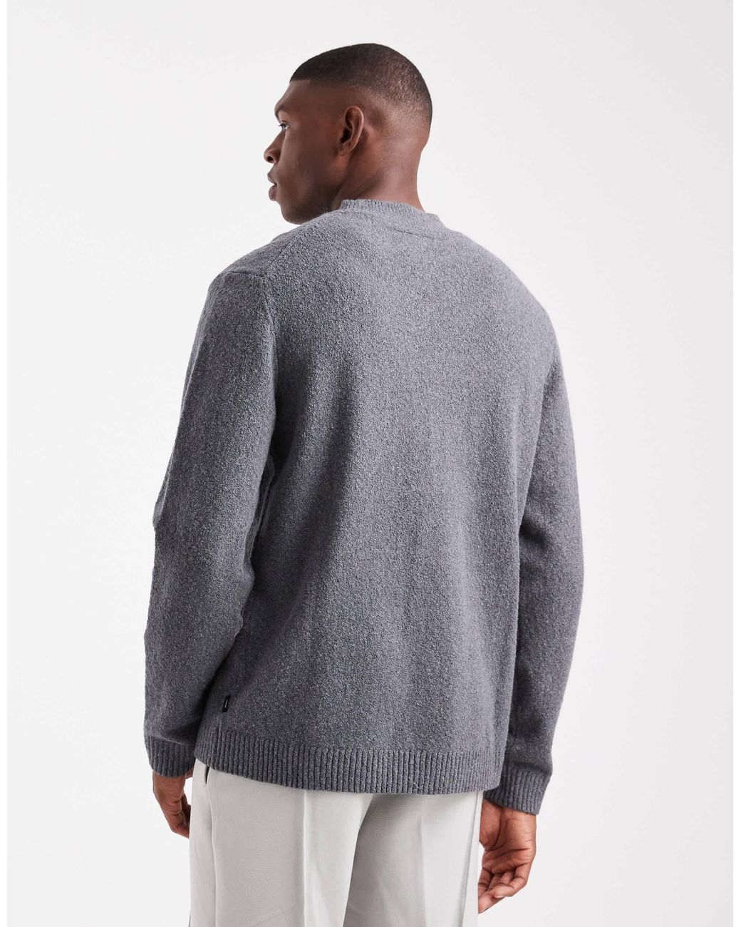 Pull en maille bouclée Jack & Jones pour homme en coloris Gray
