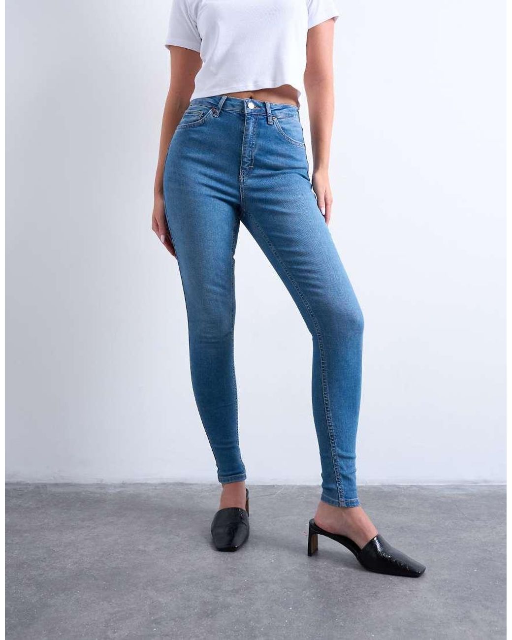 Topshop Hourglass Blue Jamie High Rise Skinny Jean