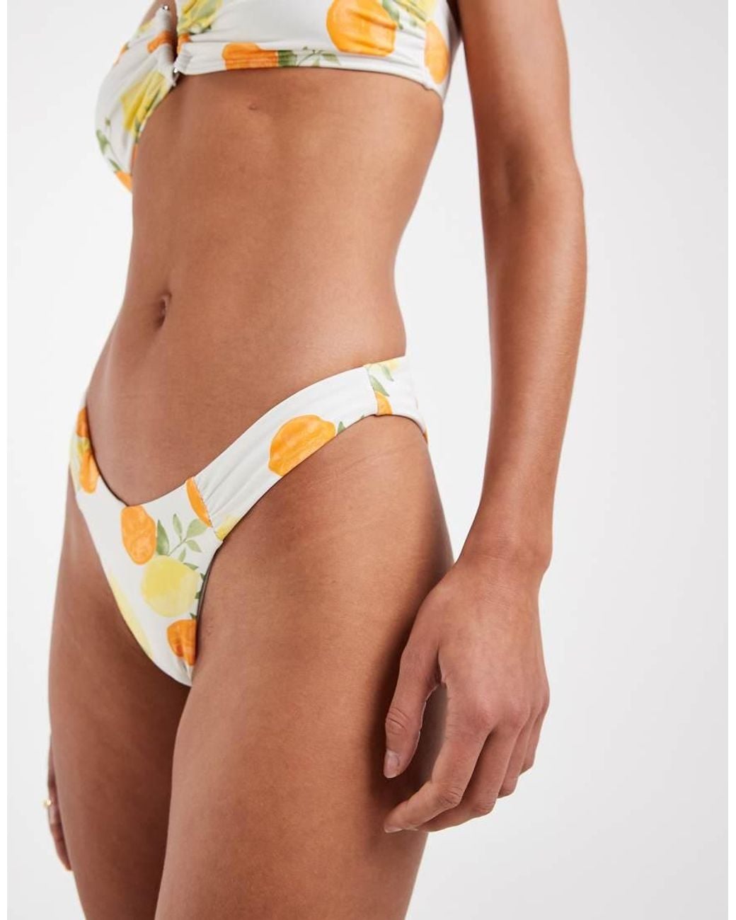 Vero Moda Brown Ruched Side Brazilian Bikini Briefs