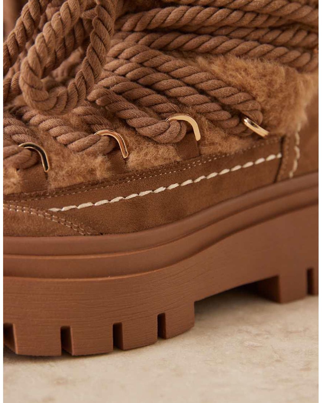 ASOS Blue Acclaim Shearling Lace-up Snow Boots