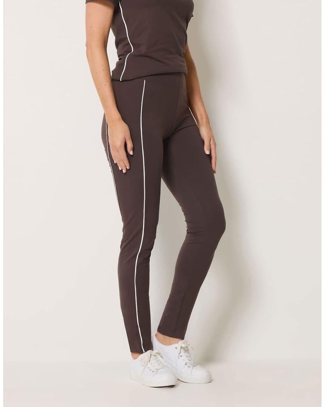 Long Tall Sally Brown Active Piped Leggings