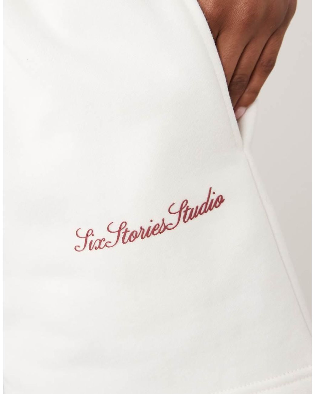 Six Stories Natural 'just Married' Cotton Jersey Shorts Set