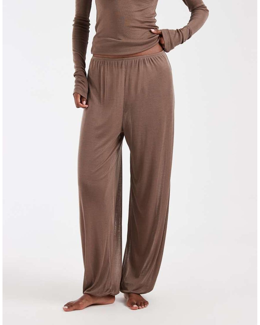 ASOS Natural Lounge Semi Sheer Balloon Trouser
