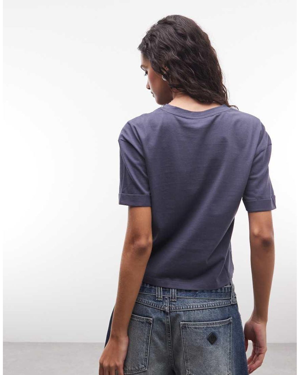 Barbour Blue Niamh Metallic Silver Logo T-shirt