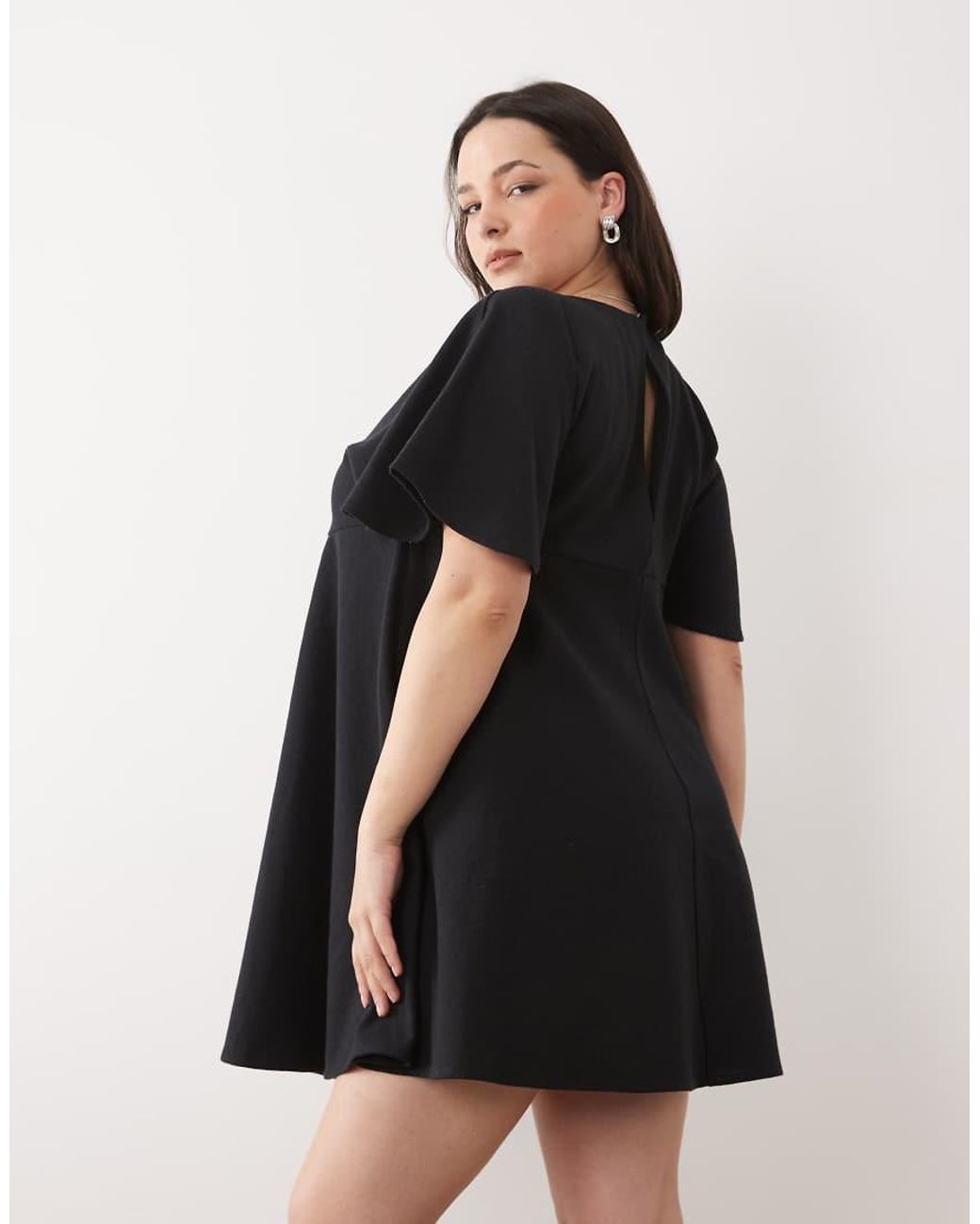 ASOS Black Asos Design Curve Smock T-shirt Mini Dress